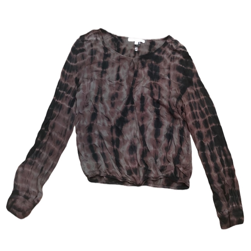 Young Fabulous and Broke Jayden Keyhole Top Brown Tie Dye Small C